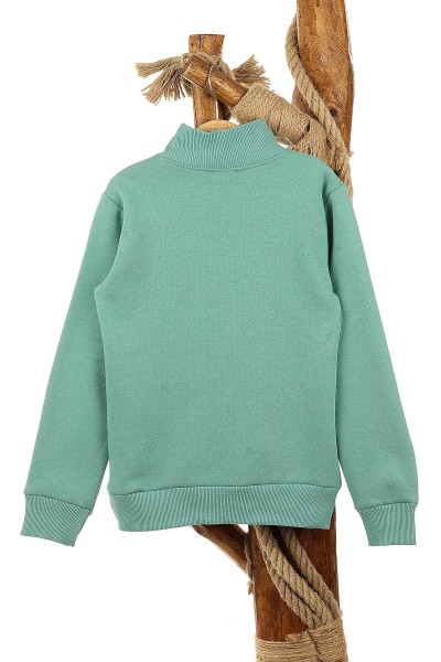 Su Yeşili (9-12 Yaş) Let'S Party Baskılı Üç İp Şardonlu Erkek Çocuk Sweat 154246