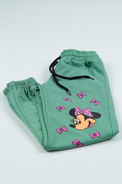 Su Yeşili (9-12 Yaş) Mickey Mouse Baskılı Kız Çocuk Eşofman Altı 104810