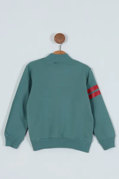 Su Yeşili (9-12 Yaş) Navigatör Baskılı Balıkçı Yaka Erkek Çocuk Sweat 236410