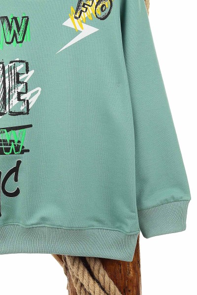 Su Yeşili (9-12 Yaş) Now Nug Baskılı Erkek Çocuk Sweat 150936