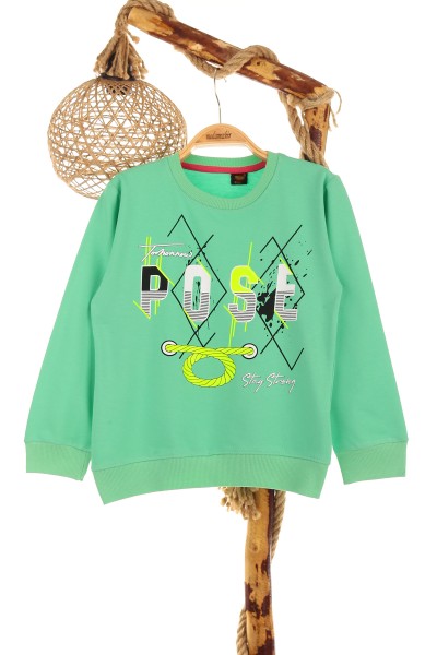 su-yesili-9-12-yas-rose-baskili-kiz-cocuk-sweat-150959