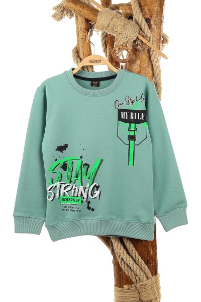 su-yesili-9-12-yas-stay-strong-baskili-erkek-cocuk-sweat-150912