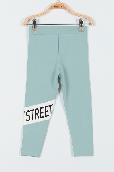 Su Yeşili (9-12 Yaş) Street Wear Baskılı Kız Çocuk Takım 180953