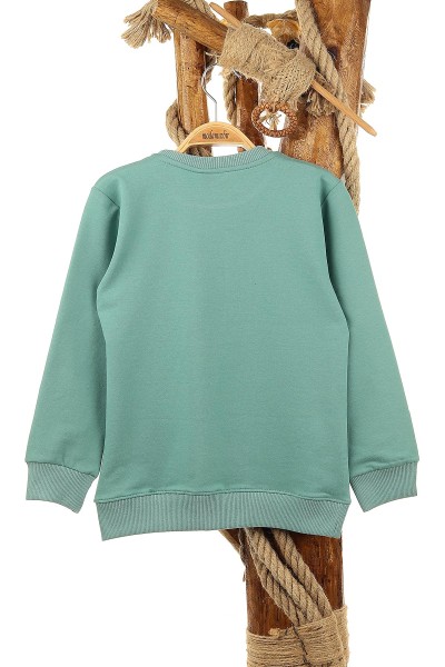 Su Yeşili (9-12 Yaş) The Storm Baskılı Erkek Çocuk Sweat 150954