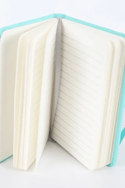Su Yeşili 9x14 Cm Desenli Lastikli Bloknot Defter-Notebook 392565