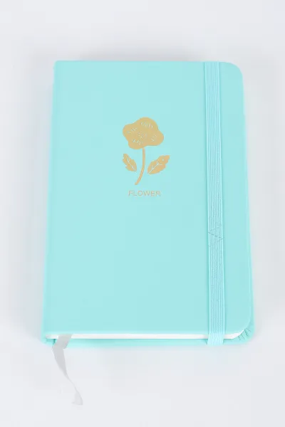 Su Yeşili 9x14 Cm Desenli Lastikli Bloknot Defter-Notebook 392565