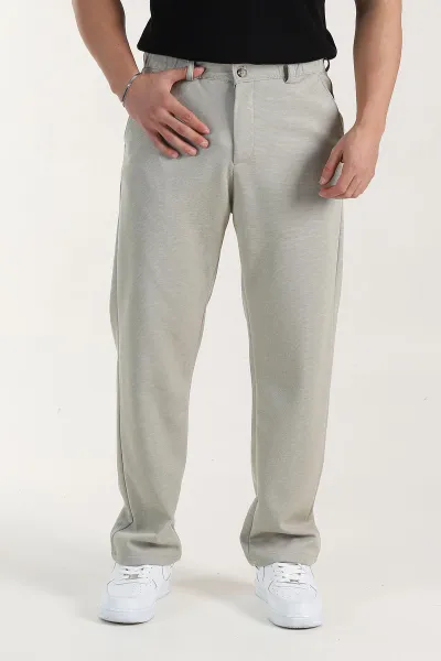 Su Yeşili Baggy Dokulu Bel Arkası Lastikli Erkek Pantolon 397935