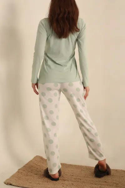 Su Yeşili Baskılı Bayan Pijama Takımı 237438