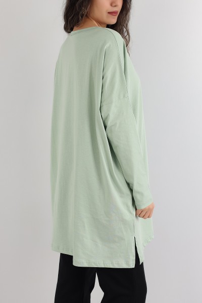 Su Yeşili Baskılı Süprem Tunik Elbise 164463