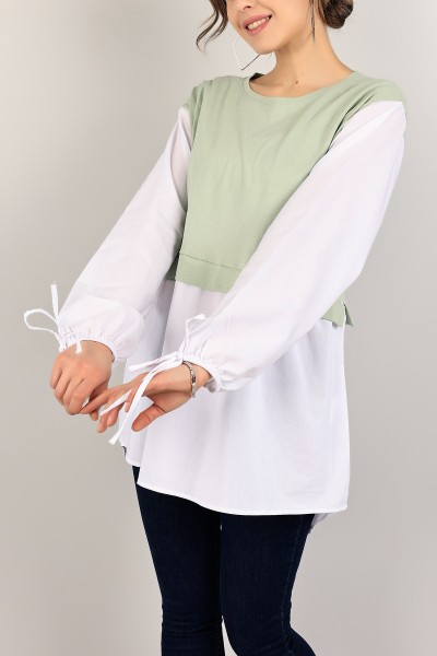 su-yesili-beyaz-poplin-garnili-baglamali-tunik-109321