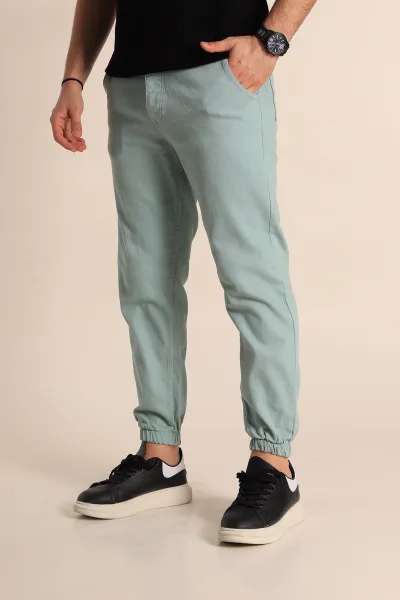 Su Yeşili Boyfriend Paça Lastikli Erkek Kot Pantolon 266973