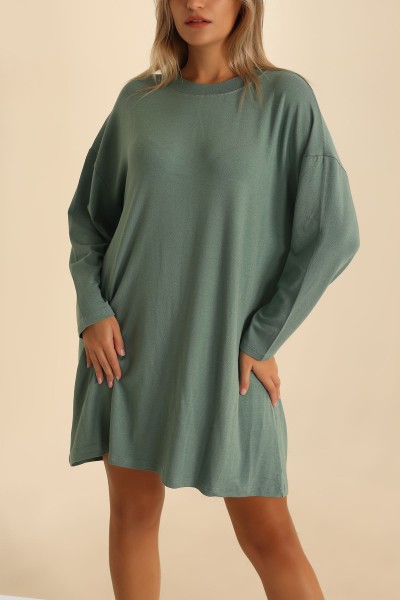 Su Yeşili Çilek Kumaş Tunik 204125