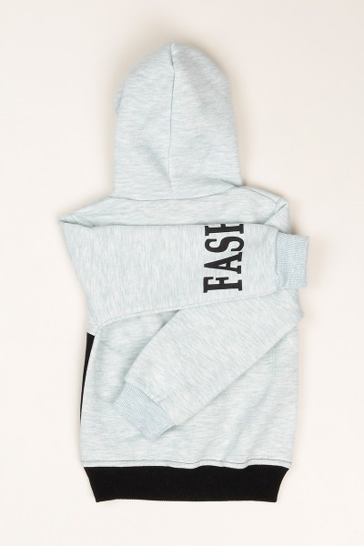 Su Yeşili Fashion Baskılı Kapüşonlu Kız Çocuk Sweat 79734