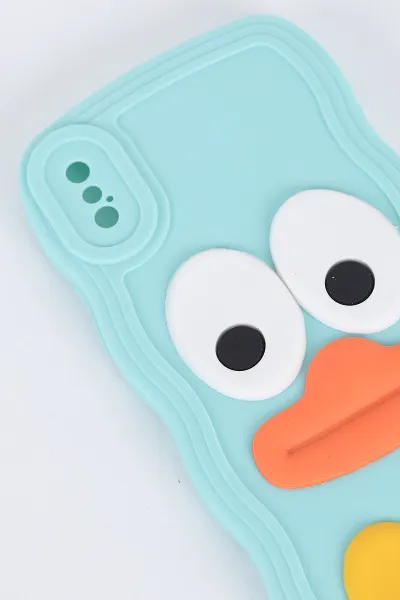 Su Yeşili iPhone XS Uyumlu Daffy Serisi Yumuşak Silikon Telefon Kılıfı 391264