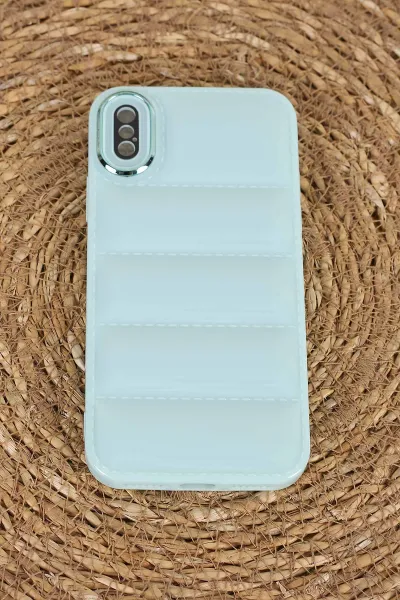 su-yesili-iphone-xs-uyumlu-puffy-serisi-kamera-korumali-silikon-telefon-kilifi-403999
