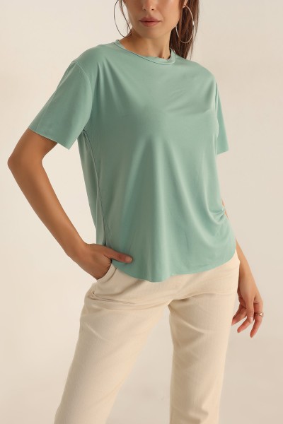 Su Yeşili Lazer Kesim Sandy Bluz 195001