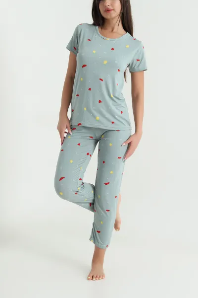 Su Yeşili Milan Kadın Pijama Takımı 466497