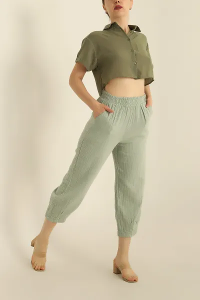 su-yesili-muslin-keten-paca-pensli-kadin-salvar-pantolon-279835