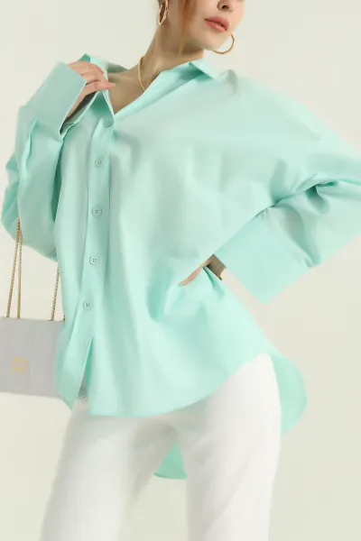 su-yesili-oversize-kadin-poplin-gomlek-360084