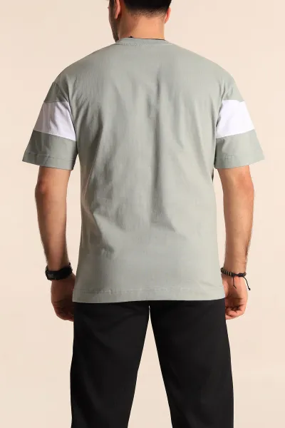 Su Yeşili Oversize Suprem Parçalı Erkek Tişört 249451