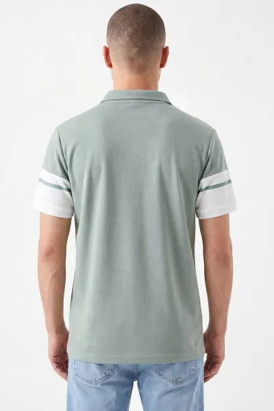 Su Yeşili Oysho Kumaş Polo Yaka Erkek Tişört 471686