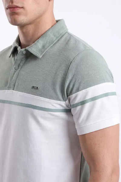 Su Yeşili Oysho Kumaş Polo Yaka Erkek Tişört 471686