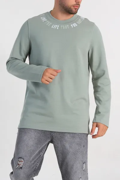su-yesili-regular-fit-baski-detayli-erkek-sweatshirt-305843