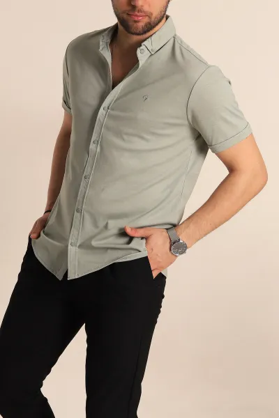 su-yesili-regular-fit-jakarli-cit-cit-dugmeli-kisa-kollu-erkek-gomlek-263726