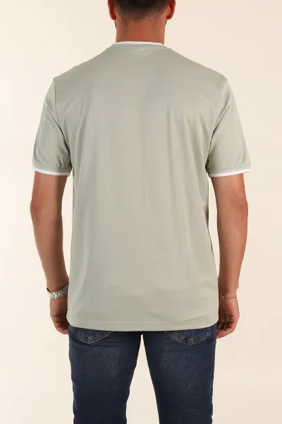 Su Yeşili Regular Fit Omuz Şerit Detaylı Erkek Tişört 372089