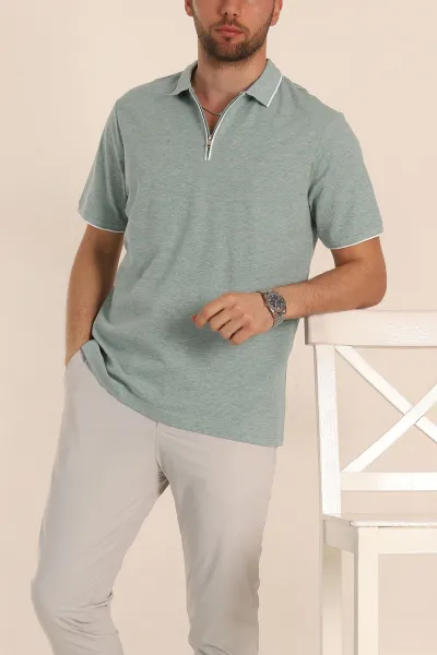 su-yesili-regular-fit-petek-dokulu-polo-yaka-erkek-tisort-349898
