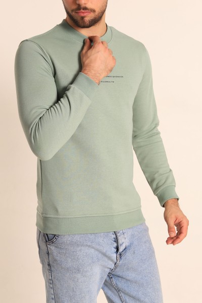 su-yesili-relaxed-fit-kabartma-yazili-erkek-sweatshirt-221449
