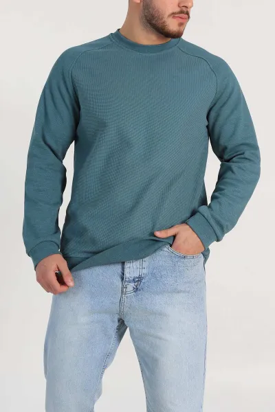 su-yesili-relaxed-fit-pike-kumas-reglan-kollu-basic-sweatshirt-317688