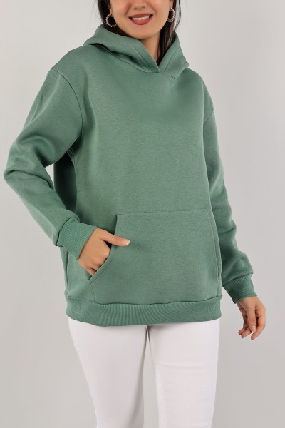 Su Yeşili Şardonlu Bayan Sweat 136528