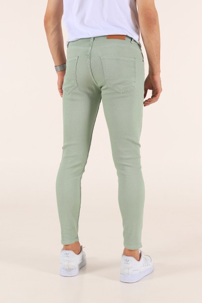 Su Yeşili Gabardin Skinny Fit Likralı Erkek Kot Pantolon 180918