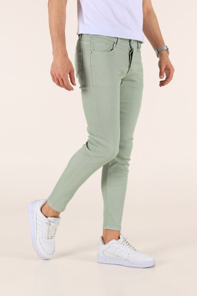 Su Yeşili Gabardin Skinny Fit Likralı Erkek Kot Pantolon 180918