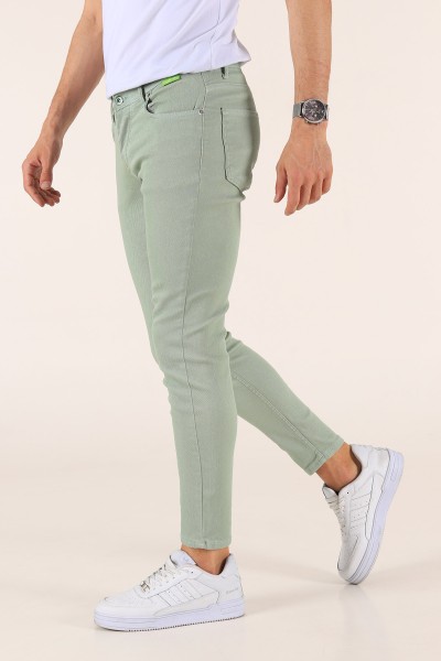 Su Yeşili Gabardin Skinny Fit Likralı Erkek Kot Pantolon 180918
