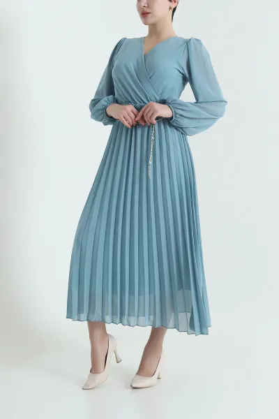 su-yesili-zincir-kemerli-sifon-kadin-elbise-433187
