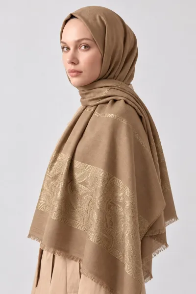 Sütlü Kahve 70x180 Cm Elara Premium Jakarlı Pamuk Şal 494274