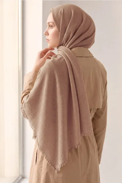 Sütlü Kahve 70x180 Cm Mimoza Premium Jakarlı Pamuk Şal 494022