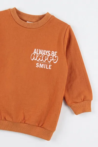 Taba (1-5 Yaş) Happy Smile Baskılı 2 İp İçi Şardonlu Alt Çizgili Erkek Çocuk 2'li Takım 496701