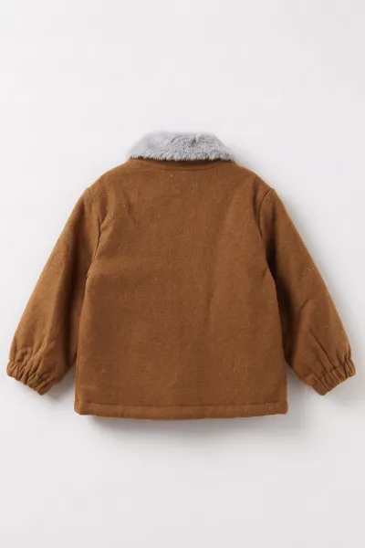Taba (1-5 Yaş) Kürk Yaka Kaşe Erkek Çocuk Mont 495766