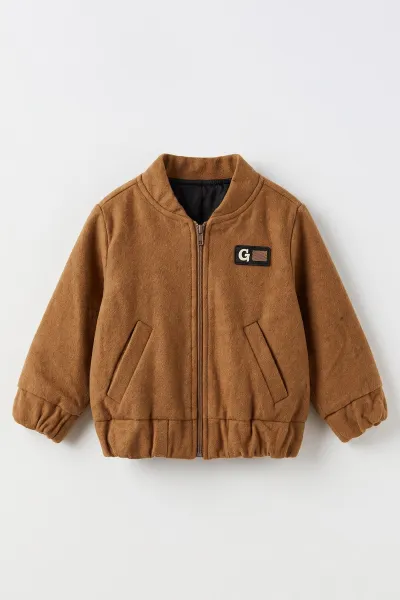 Taba (2-5 Yaş) Astarlı Cepli Kaşe Erkek Çocuk Mont 495823