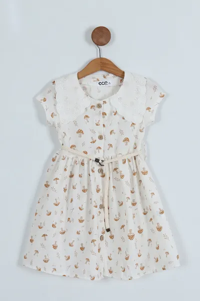 Taba (2-5 Yaş) Mantar Desenli Kız Çocuk Elbise 246861