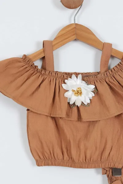 Taba (2-6 Yaş) Çiçek Aksesuarlı Kız Çocuk Takım 342189