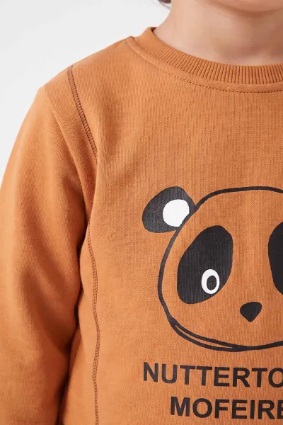 Taba (2-6 Yaş)Panda Baskılı  2 İp Erkek Çocuk Mevsimlik Takım 472731
