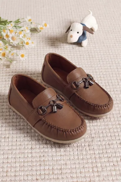 Taba ( 25 - 30 ) Toka Detaylı Erkek Çocuk Loafer Ayakkabı 463221