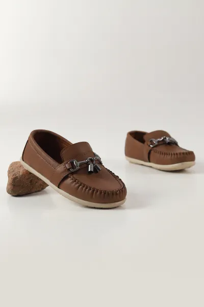 Taba ( 25 - 30 ) Toka Detaylı Erkek Çocuk Loafer Ayakkabı 463221