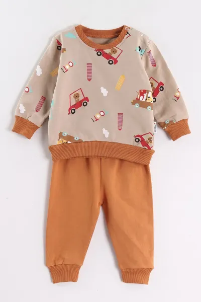 Taba (3-24 Ay)Araba   Baskılı 2 İp Erkek Bebek Mevsimlik Takım 472789