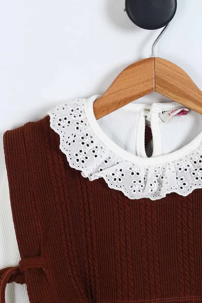 Taba (3-7 Yaş) Yandan Bağlamalı Güpürlü Badili Kız Çocuk 3'lü Takım 331711