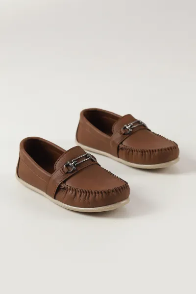Taba ( 31 - 36 ) Toka Detaylı Erkek Çocuk Loafer Ayakkabı 463207